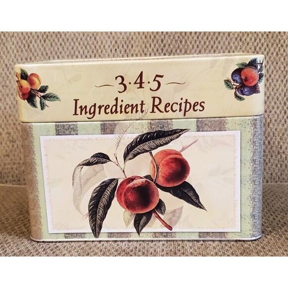 Peach Fruit Themed 3*4*5 Ingredient Recipe Storage Container No Recipe Cards - Picture 1 of 8